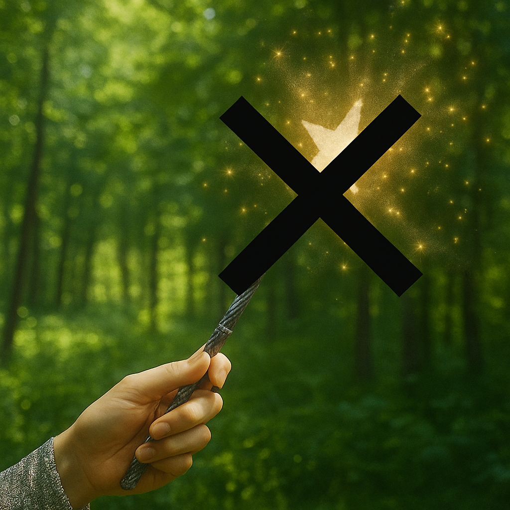 Baguette magique dans la forêt enchantée